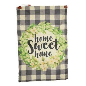 Checkered Home Sweet Home 12 x 18 inch Double Sided Burlap Garden Flag
